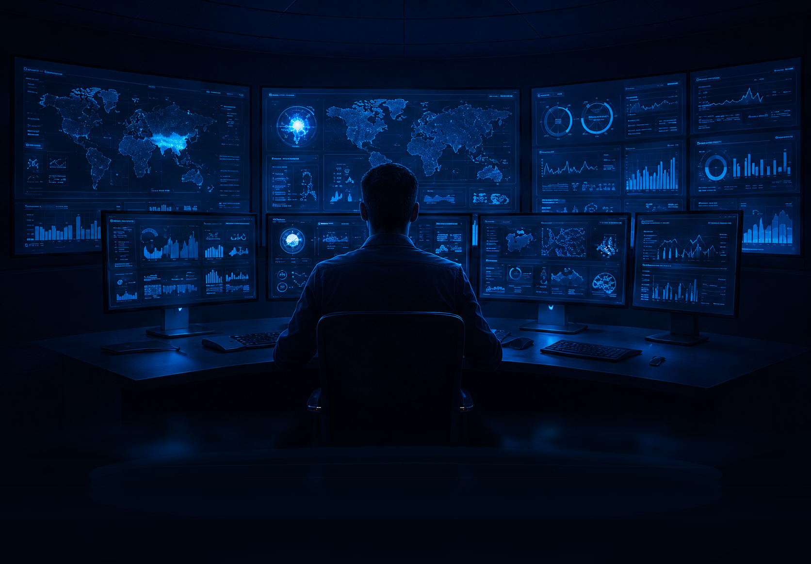 Monitoramento 24x7 com painéis, alertas e acompanhamento operacional
